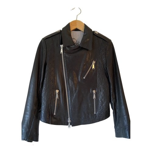 Pre-owned Philipp Plein Leather Biker Jacket In Black