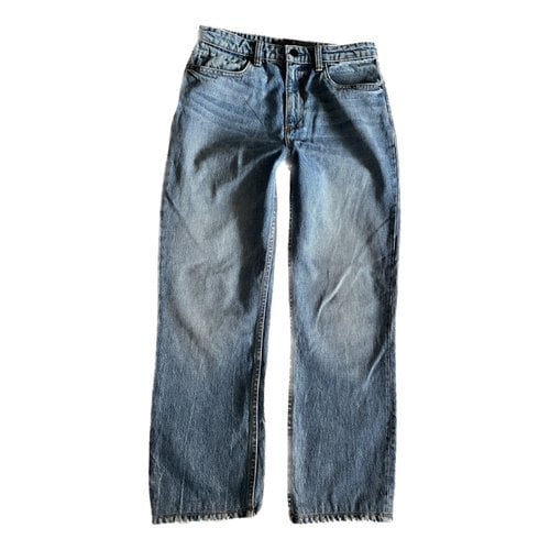 Pre-owned Alexander Wang Straight Pants In Blue
