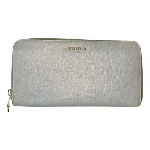 Pre-owned Furla Leather Wallet In Turquoise