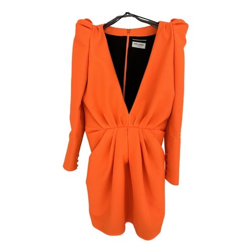 Pre-owned Saint Laurent Mini Dress In Orange