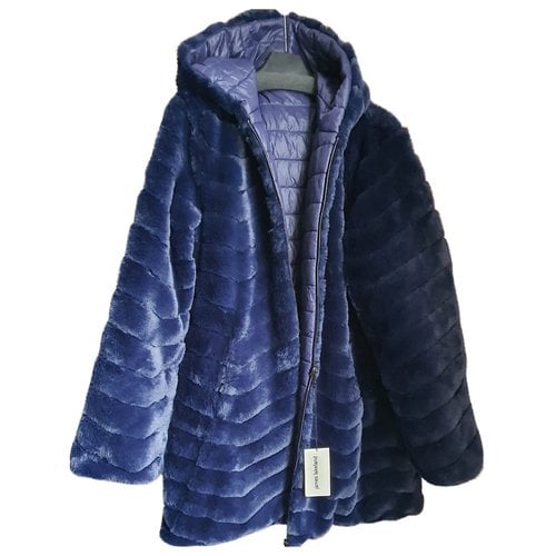 Pre-owned James Lakeland Faux Fur Parka In Navy