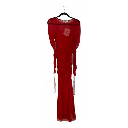 Pre-owned Diane Von Furstenberg Lace Mid-length Dress In Red