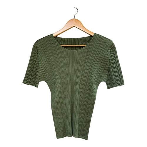 Pre-owned Pleats Please T-shirt In Green