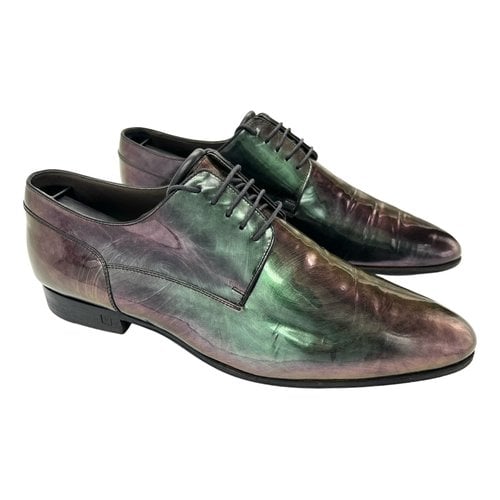 Pre-owned Louis Vuitton Patent Leather Lace Ups In Metallic