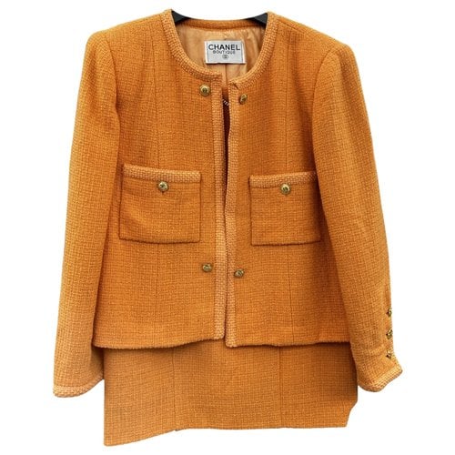 Pre-owned Chanel Wool Dress In Orange