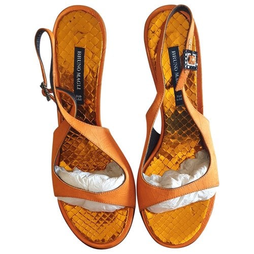 Pre-owned Bruno Magli Cloth Sandal In Orange
