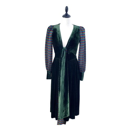 Pre-owned Manoush Velvet Mid-length Dress In Green