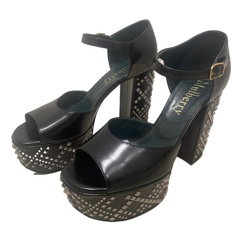 Pre-owned Mulberry Leather Sandal In Black
