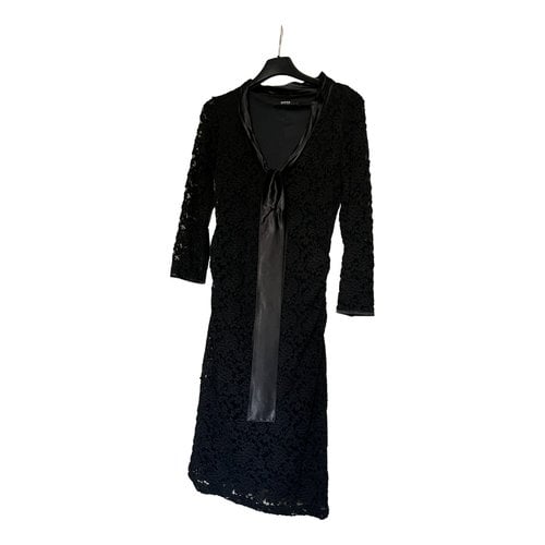 Pre-owned Nadine Ghosn Lace Mid-length Dress In Black
