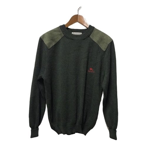 Pre-owned Burberry Wool Pull In Green