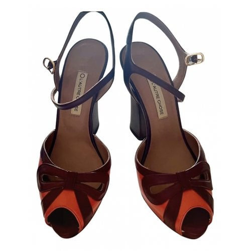 Pre-owned L'autre Chose Leather Sandals In Burgundy