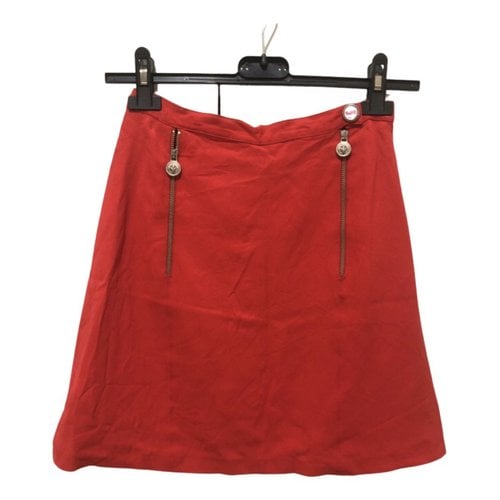 Pre-owned Versus Linen Mini Skirt In Red