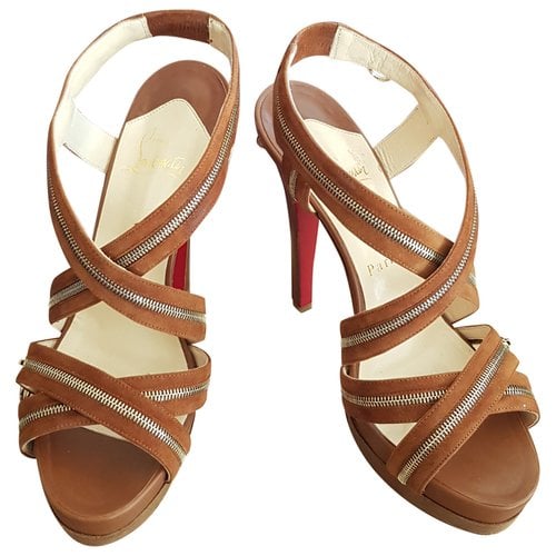 Pre-owned Christian Louboutin Sandals In Camel
