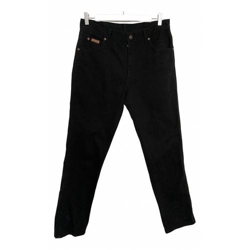 Pre-owned Wrangler Straight Jeans In Black