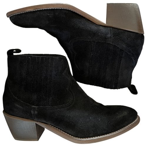 Pre-owned Aime Western Boots In Black