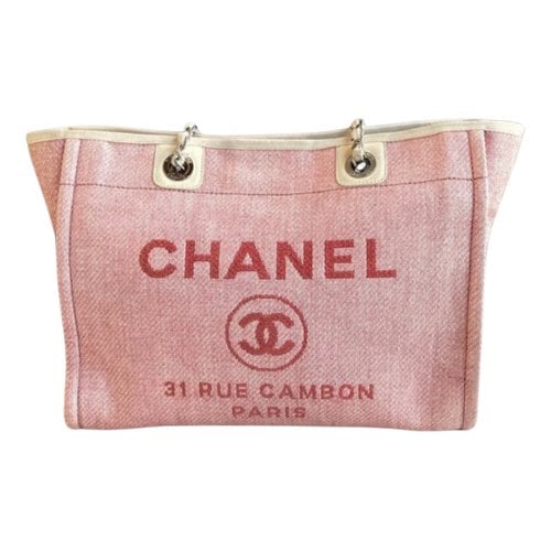 Pre-owned Chanel Deauville Tote In Pink