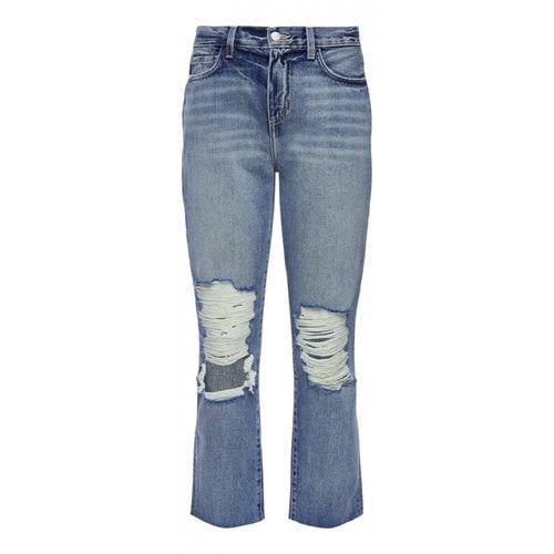 Pre-owned L Agence Straight Jeans In Blue