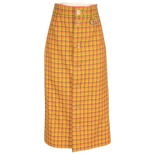 Pre-owned Balenciaga Wool Skirt In Yellow