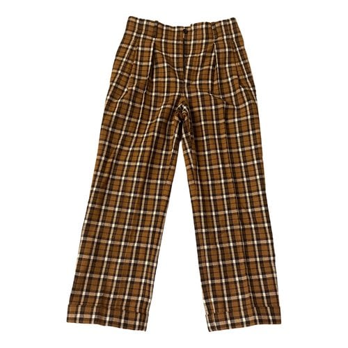 Pre-owned Saint Laurent Wool Trousers In Brown