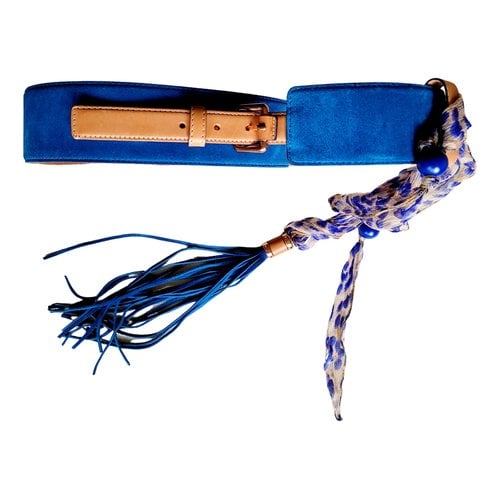 Pre-owned Roberto Cavalli Leather Belt In Blue