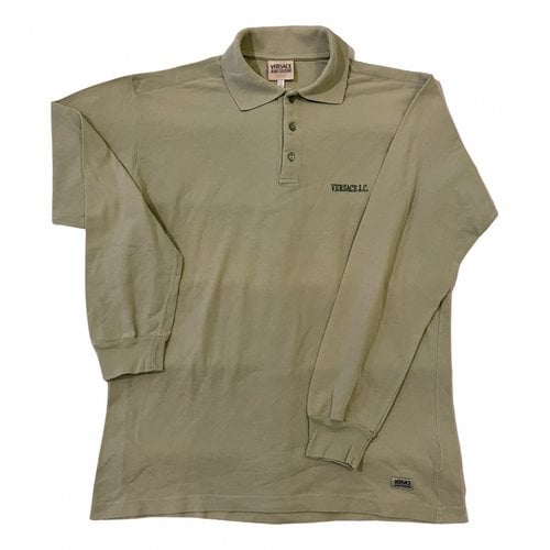Pre-owned Versace Linen Polo Shirt In Green