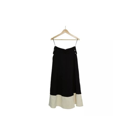 Pre-owned Chanel Wool Maxi Skirt In Black
