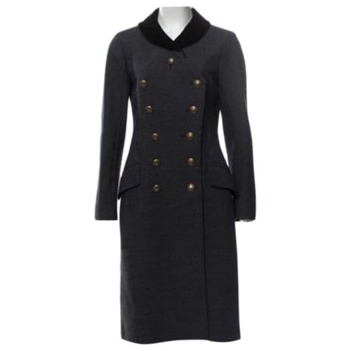 Pre-owned Louis Vuitton Wool Coat In Navy