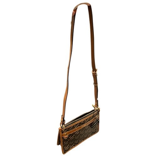 Pre-owned Versace Leather Crossbody Bag In Brown