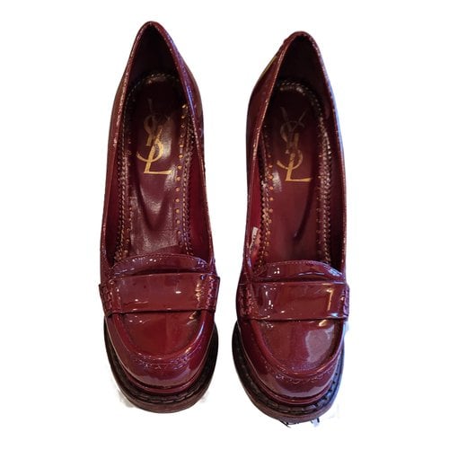 Pre-owned Saint Laurent Patent Leather Heels In Red