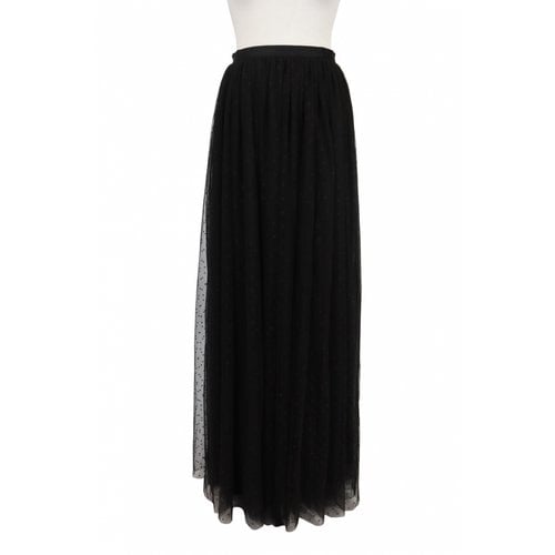 Pre-owned Needle & Thread Maxi Skirt In Black