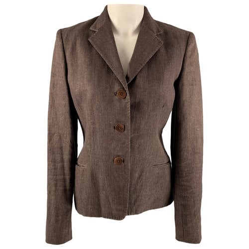 Pre-owned Ralph Lauren Linen Jacket In Brown