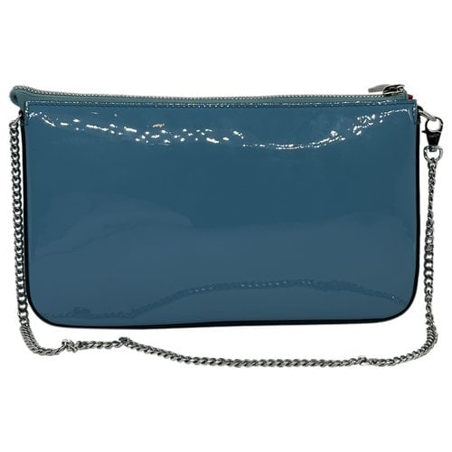 Pre-owned Christian Louboutin Loubiposh Patent Leather Mini Bag In Blue