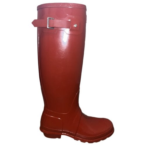 Pre-owned Hunter Boots In Red