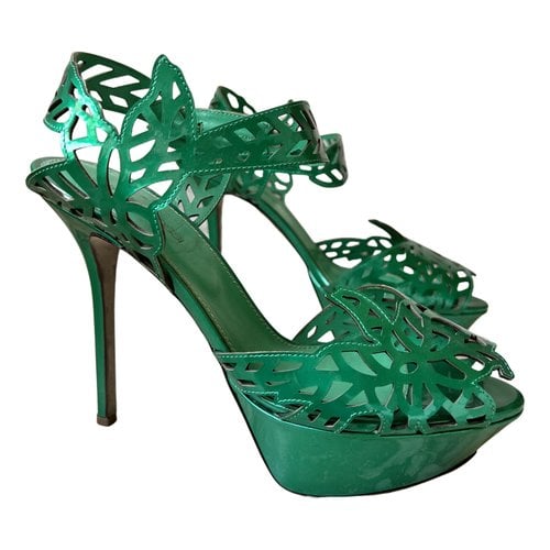 Pre-owned Sergio Rossi Leather Sandal In Green