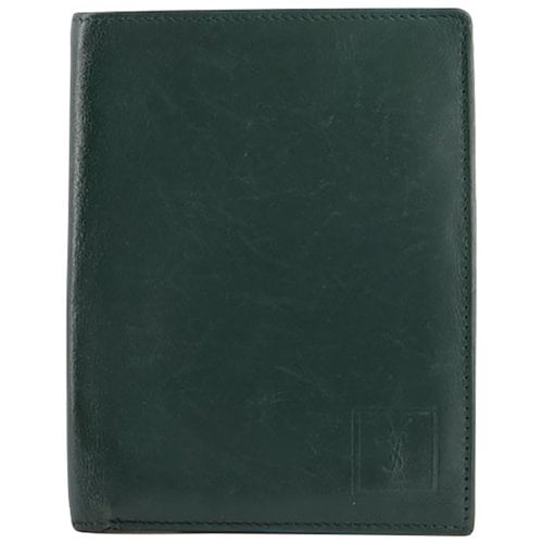 Pre-owned Saint Laurent Leather Wallet In Green