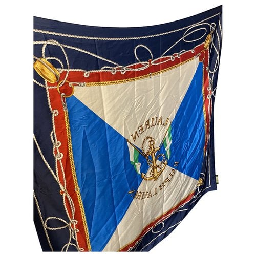 Pre-owned Lauren Ralph Lauren Silk Handkerchief In Blue