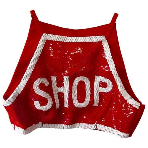 Pre-owned Moschino Glitter Vest In Red