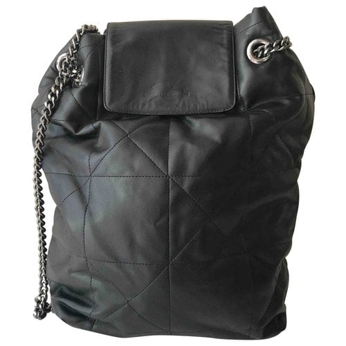 Pre-owned Genny Leather Backpack In Black