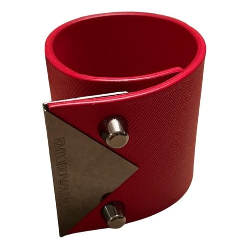 Pre-owned Emporio Armani Leather Bracelet In Red
