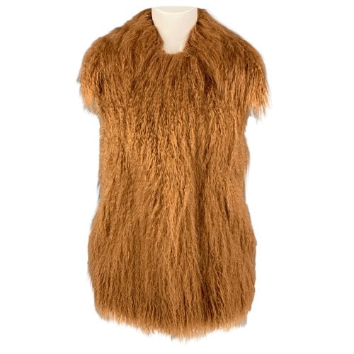 Pre-owned Stella Mccartney Faux Fur Short Vest In Brown