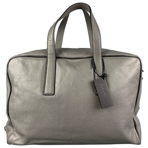 Pre-owned Calvin Klein Collection Leather Bag In Grey