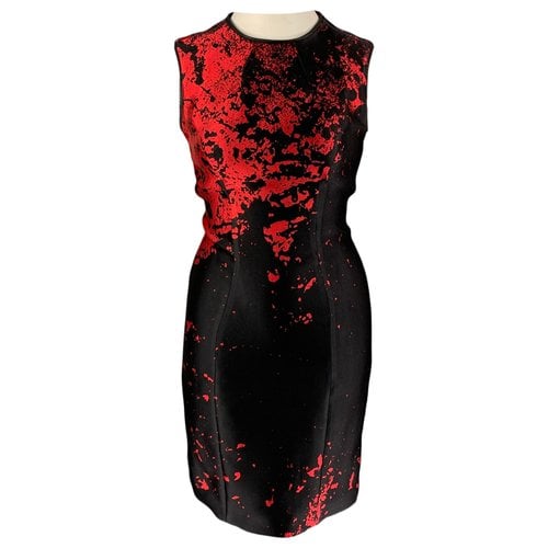 Pre-owned Monique Lhuillier Wool Dress In Red