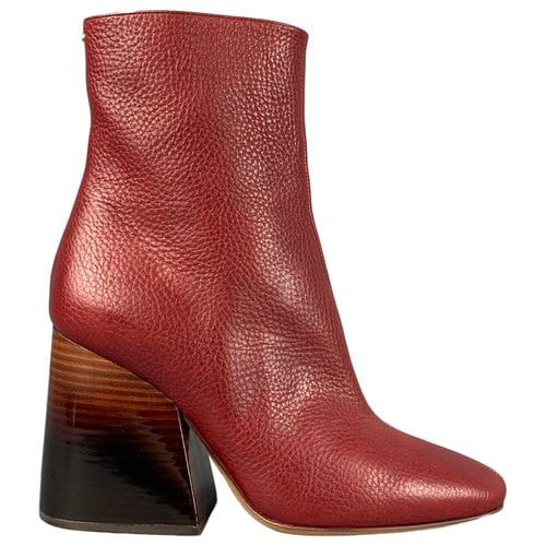 Pre-owned Maison Margiela Leather Boots In Red