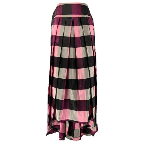Pre-owned Balmain Silk Skirt In Pink