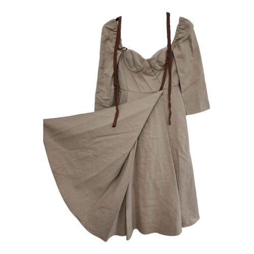 Pre-owned Brock Collection Linen Mid-length Dress In Beige