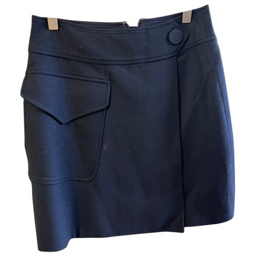 Pre-owned Suistudio Wool Mini Skirt In Navy