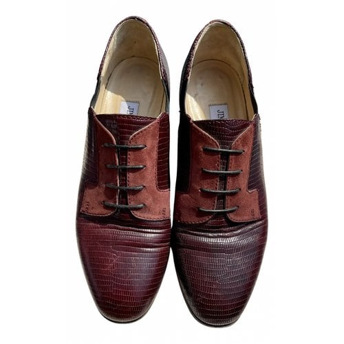 Pre-owned Jimmy Choo Leather Lace Ups In Burgundy