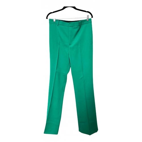 Pre-owned Balenciaga Wool Straight Pants In Green