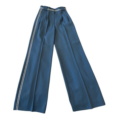 Pre-owned Fendi Wool Trousers In Blue