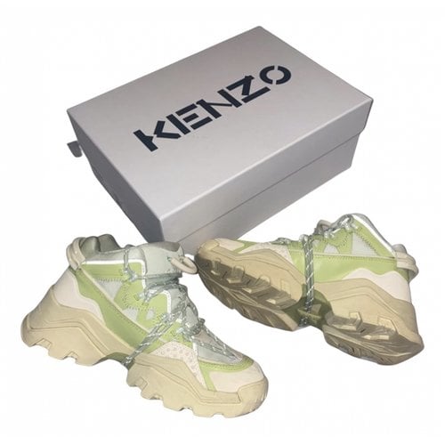 Pre-owned Kenzo Inka Leather Trainers In Green